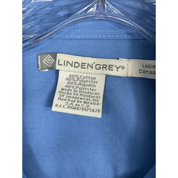 Linden Grey Womens Size M Blue Button Up Long Sleeve Shirt - Picture 5 of 9